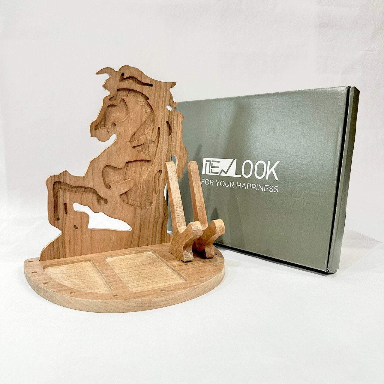 New Look Art Horse Phone Holder Organizer Docking Station Custom Nightstand Dock Caddy Zodiac Animals Charging Station Accessories Stand