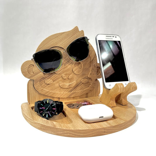 New Look Art Monkey Phone Holder Organizer Docking Station Custom Nightstand Dock Caddy Zodiac Animals Charging Station Accessories Stand