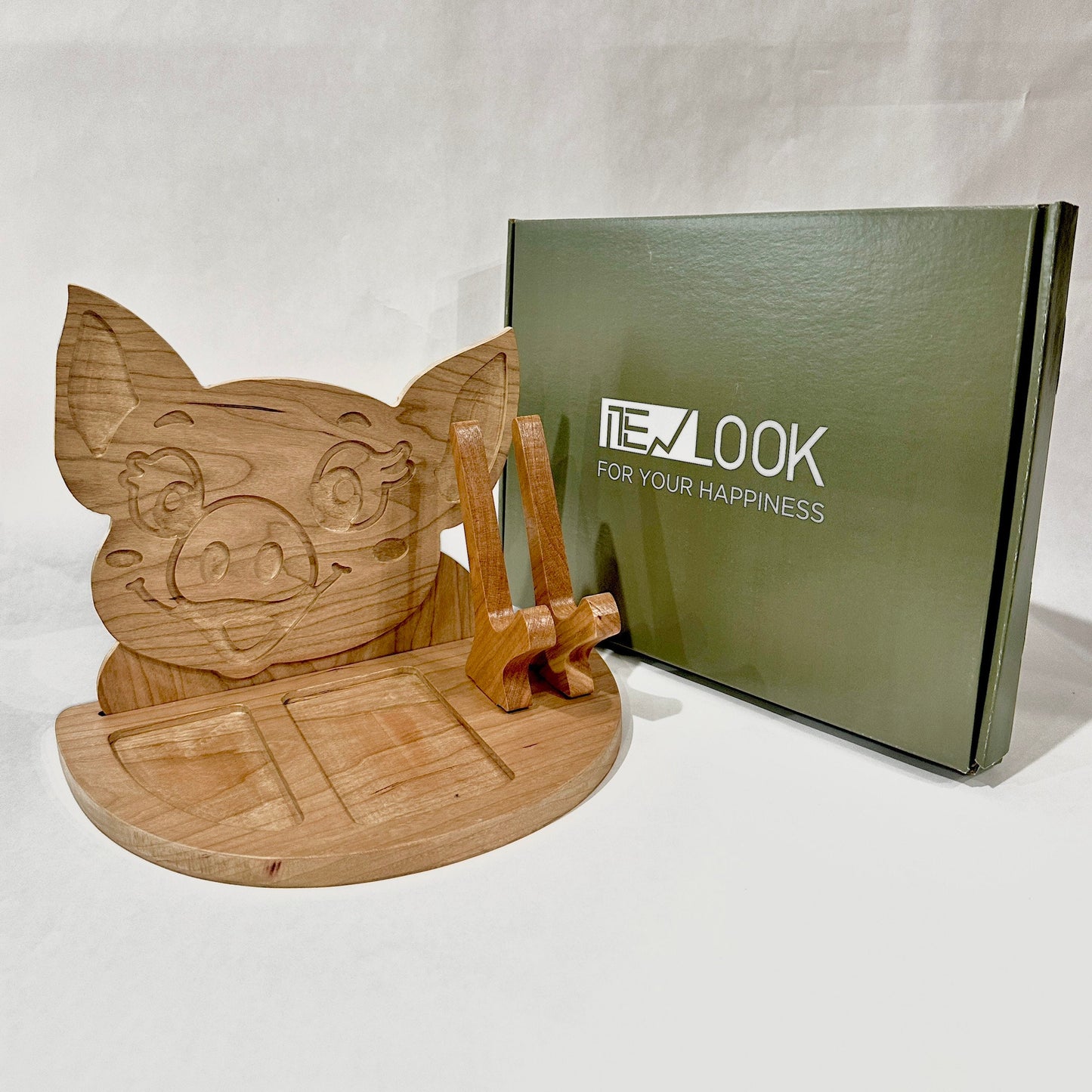 New Look Art Pig Phone Holder Organizer Docking Station Custom Nightstand Dock Caddy Zodiac Animals Charging Station Accessories Stand