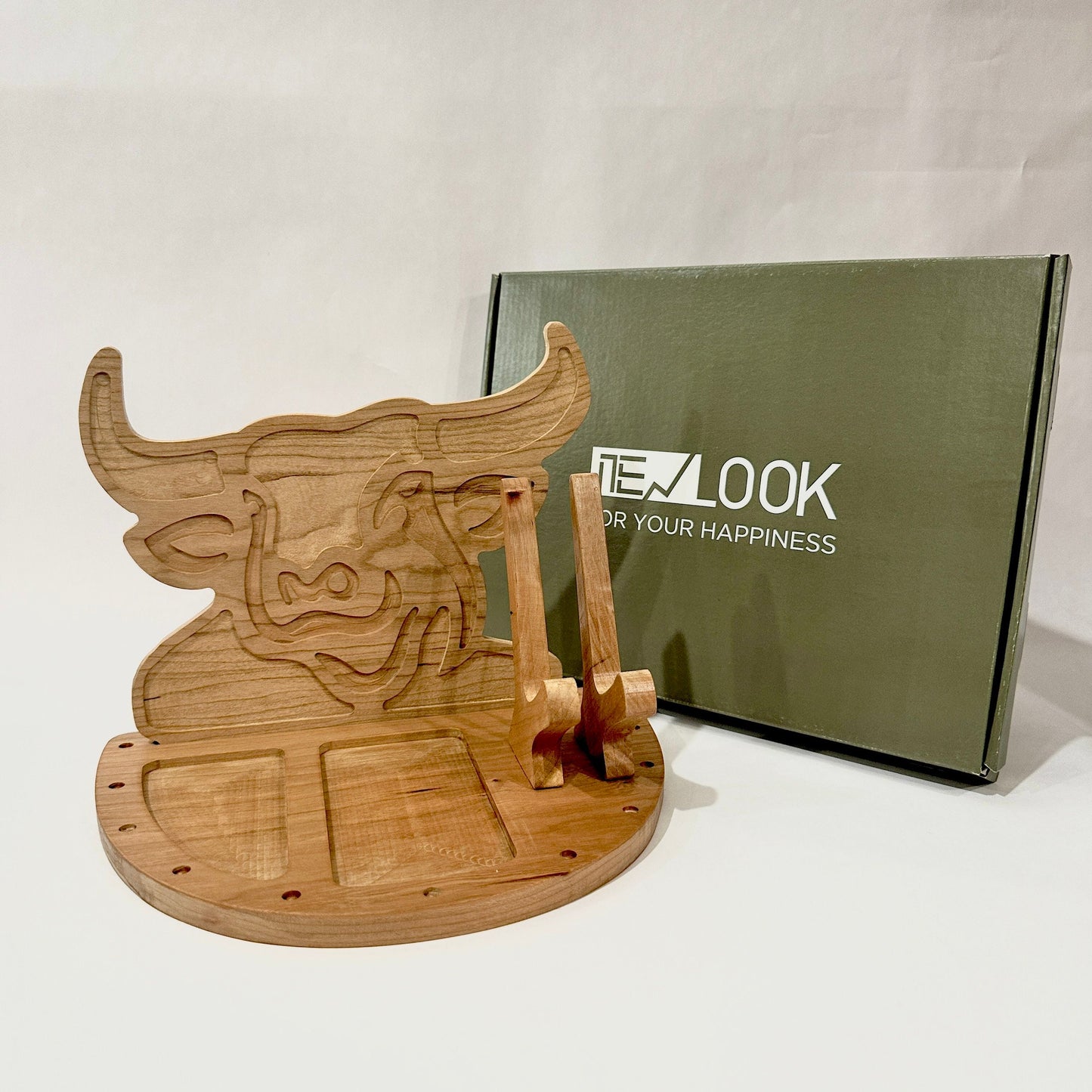 New Look Art Bull Phone Holder Organizer Docking Station Custom Nightstand Dock Caddy Zodiac Animals Charging Station Accessories Stand