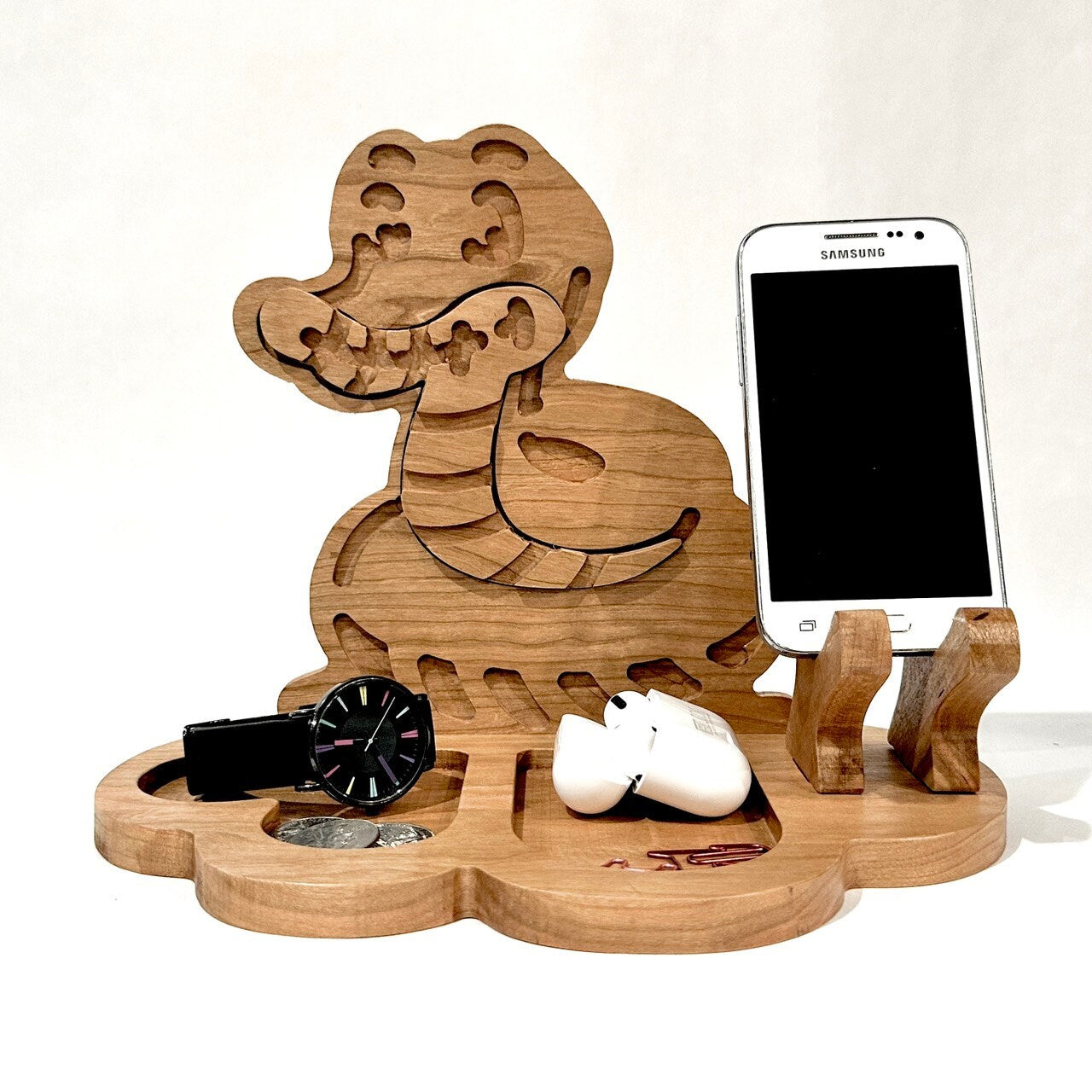 New Look Art Snake Phone Holder Organizer Docking Station Custom Nightstand Dock Caddy Zodiac Animals Charging Station Accessories Stand