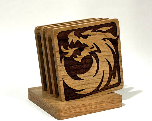 Set of 6 Dragon Coasters Set Square